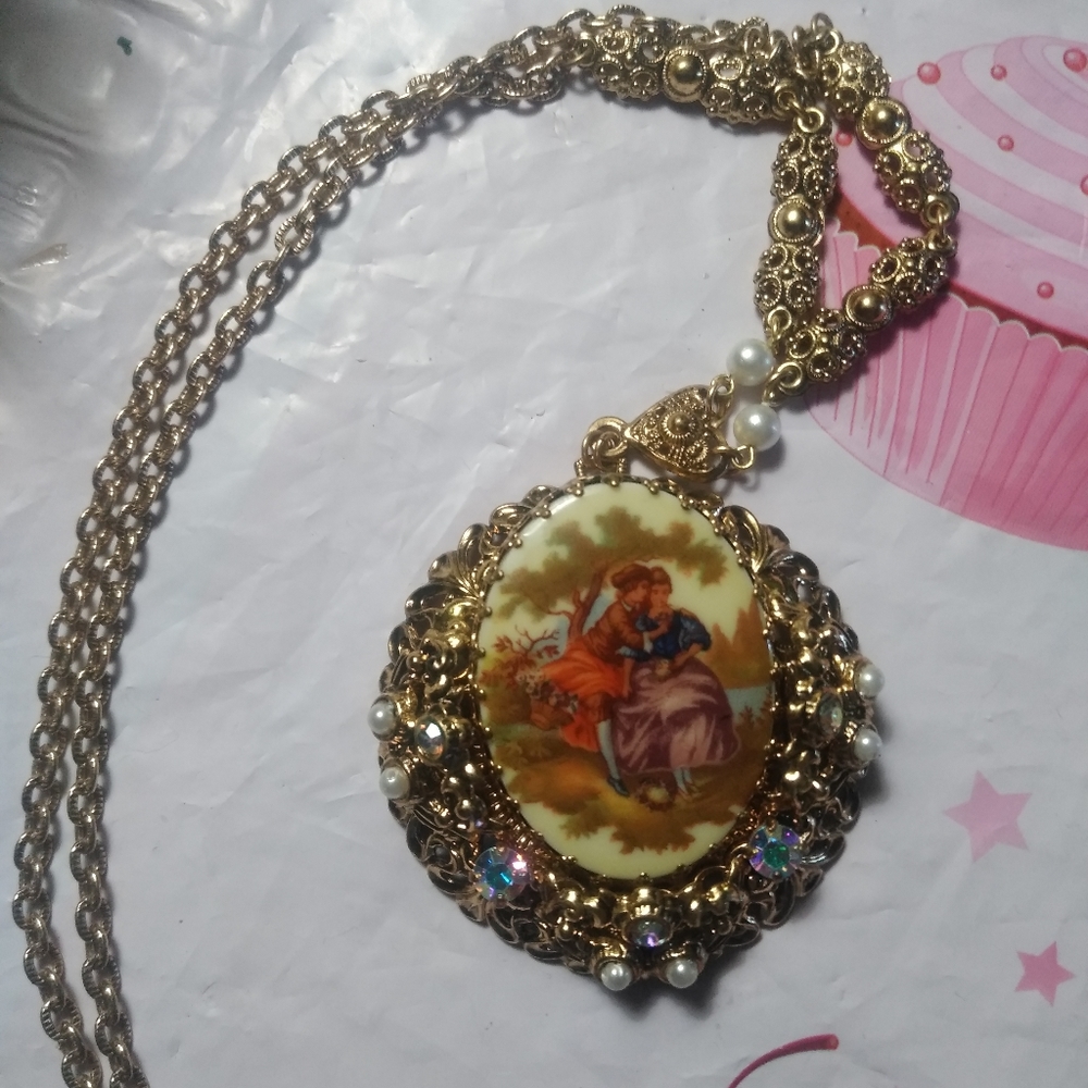 Vintage West Germany rare piece,  brooch necklace